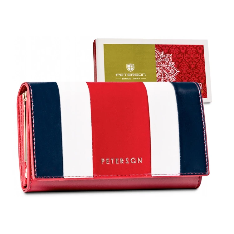 Skórzany damski portfel Peterson PTN PL-466 MULTI
