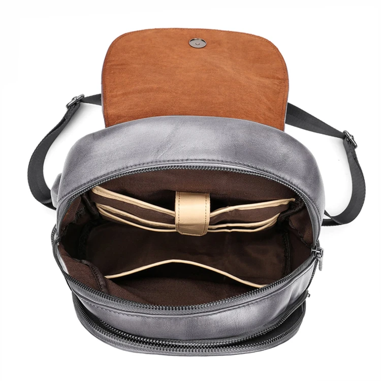 Miejski skórzany pojemny plecak z kieszeniami trwały i komfortowy Gregorio
