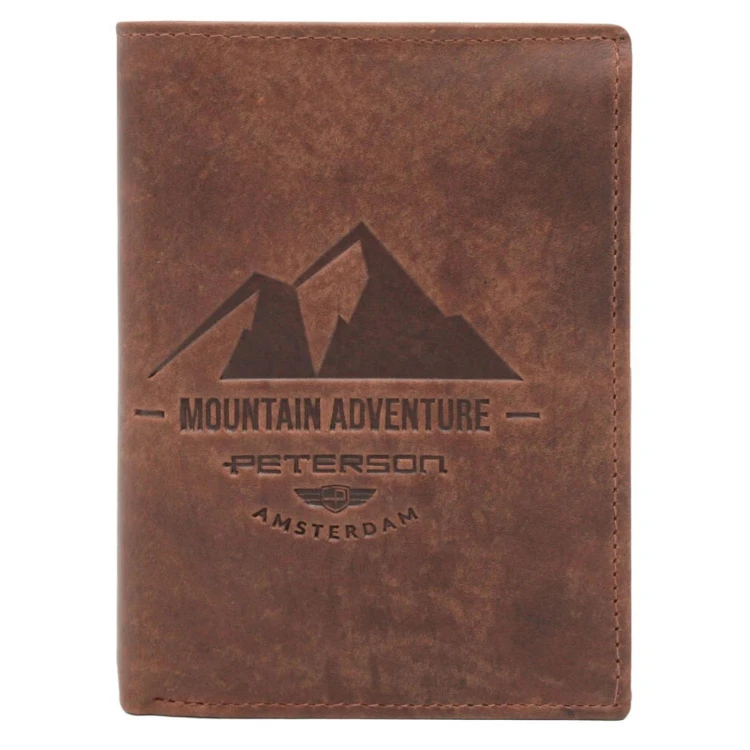 Skórzany męski portfel Peterson PTN N4-BE-MOUNTAIN