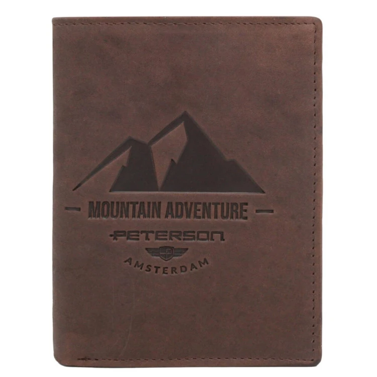 Skórzany męski portfel Peterson PTN N4-BE-MOUNTAIN