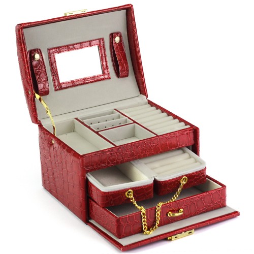 Eleganki kuferek ze skóry ekologicznej PATRIZIA BEAUTY-18013-BL