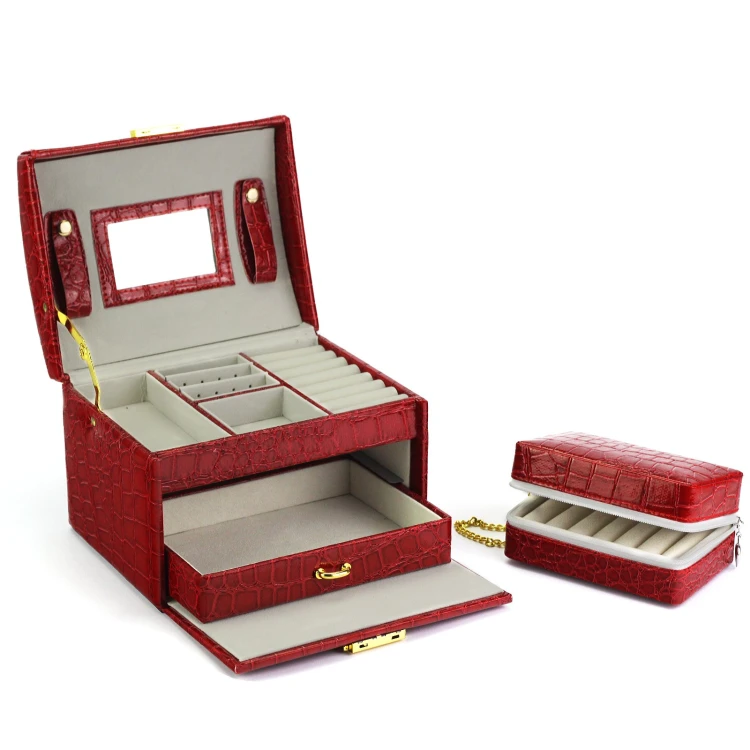 Eleganki kuferek ze skóry ekologicznej PATRIZIA BEAUTY-18013-BL