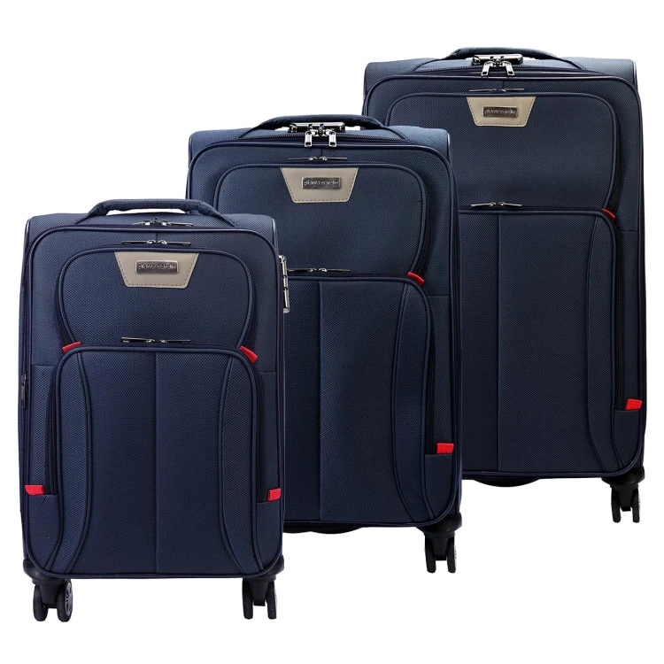 Mocne materiałowe walizki podróżne damskie Pierre Cardin LEE02 3063 x3 Z