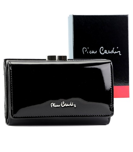 skóra naturalna + Damski portfel ze skóry ekologicznej Pierre Cardin 07 SHINY 108