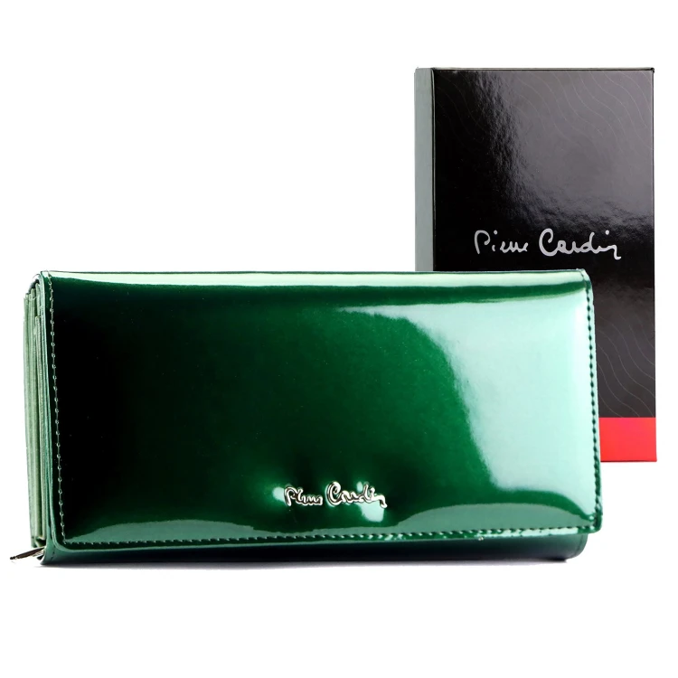 skóra naturalna + Damski portfel ze skóry ekologicznej Pierre Cardin 07 SHINY 121