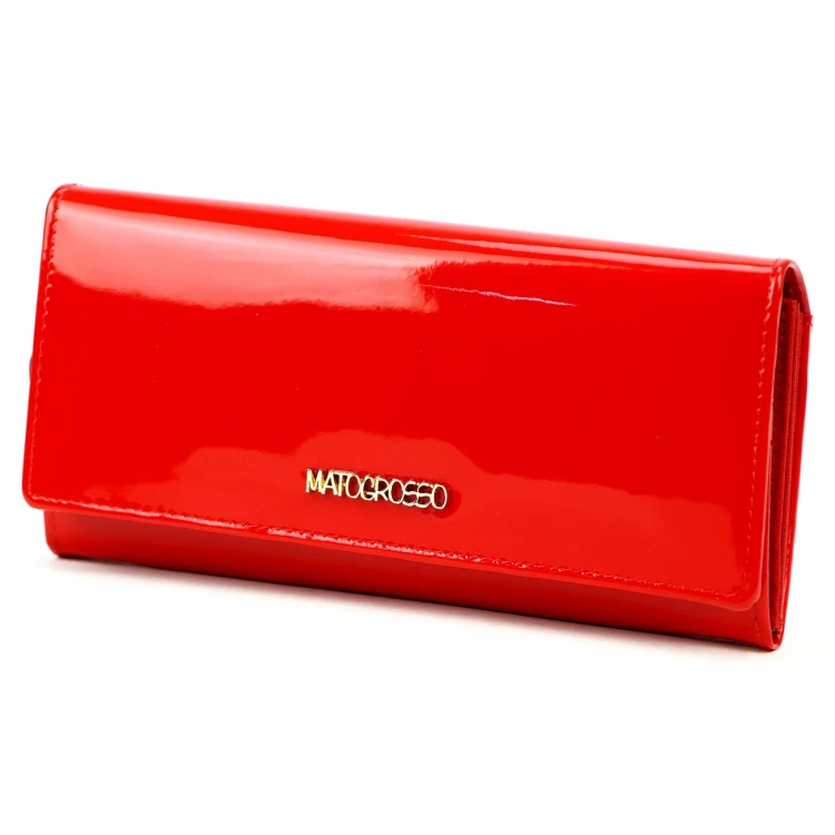 Mato Grosso damski portfel podłużna klasyczna skórzana portmonetka RFID
