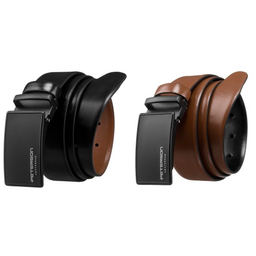 Meski zestaw prezentowy skóra naturalna Peterson PTN KL-B004-S001 BLACK-BROWN