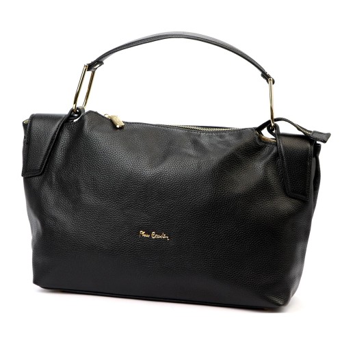 Duża Skórzana damska shopperbag torebka na ramię z uchwytem Pierre Cardin