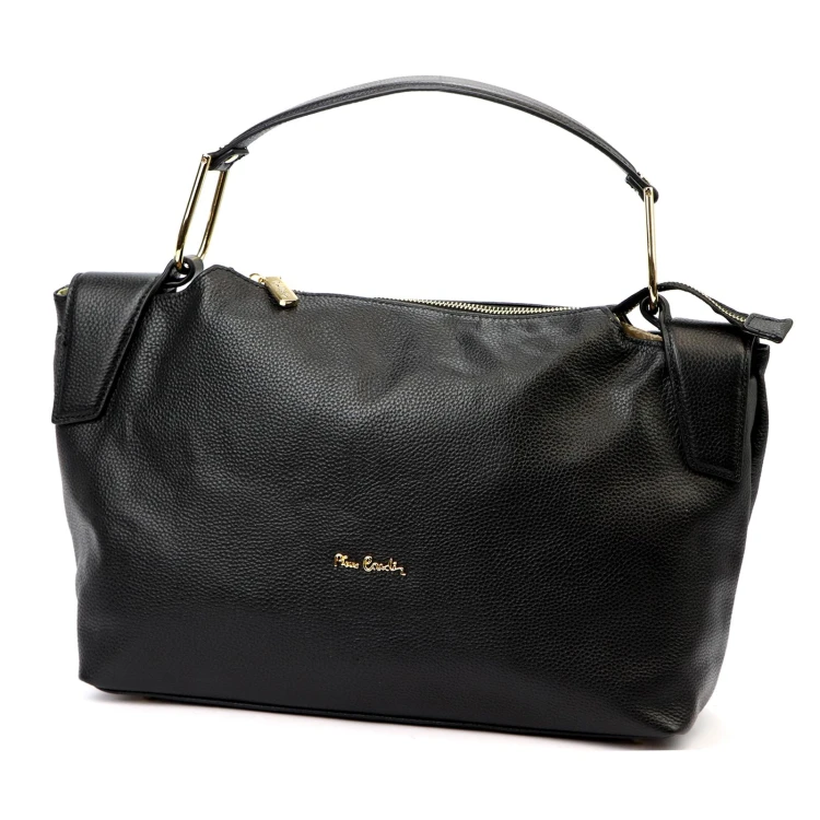 Duża Skórzana damska shopperbag torebka na ramię z uchwytem Pierre Cardin