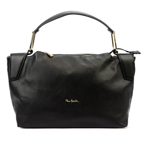 Duża Skórzana damska shopperbag torebka na ramię z uchwytem Pierre Cardin