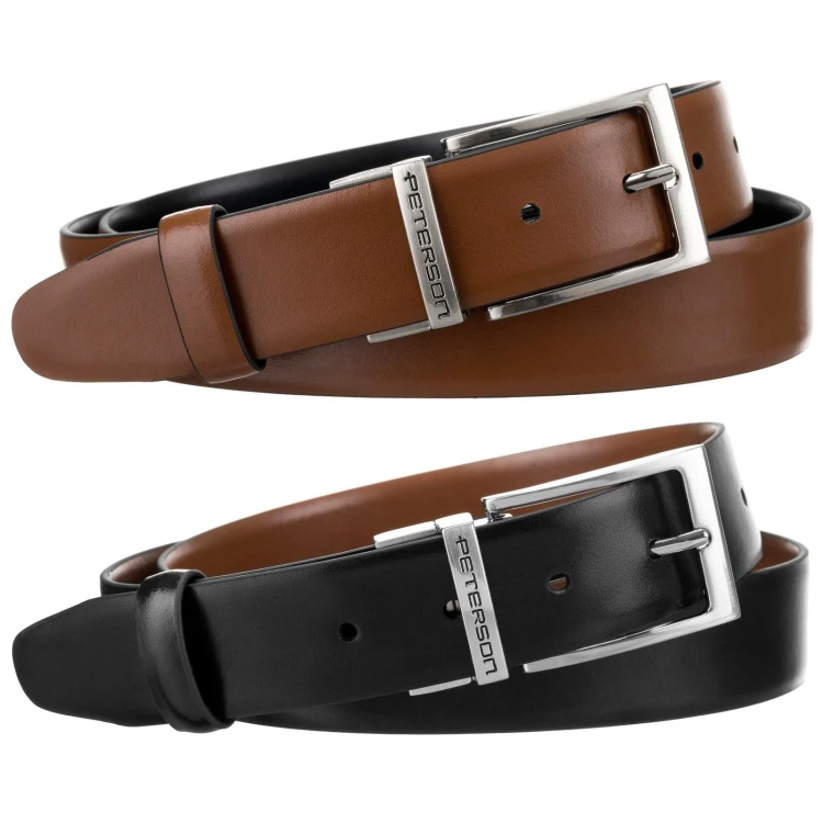 Meski zestaw prezentowy skóra naturalna Peterson PTN KL-B001-S001 BLACK-BROWN