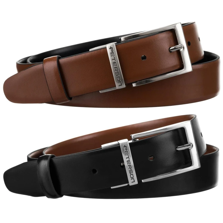 Meski zestaw prezentowy skóra naturalna Peterson PTN KL-B006-S001 BLACK-BROWN