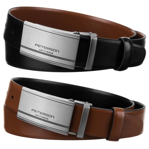 Meski zestaw prezentowy skóra naturalna Peterson PTN KL-B006-S001 BLACK-BROWN
