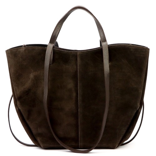 Duża zamszowa torebka shopper Luka 24-082 D z kosmetyczką