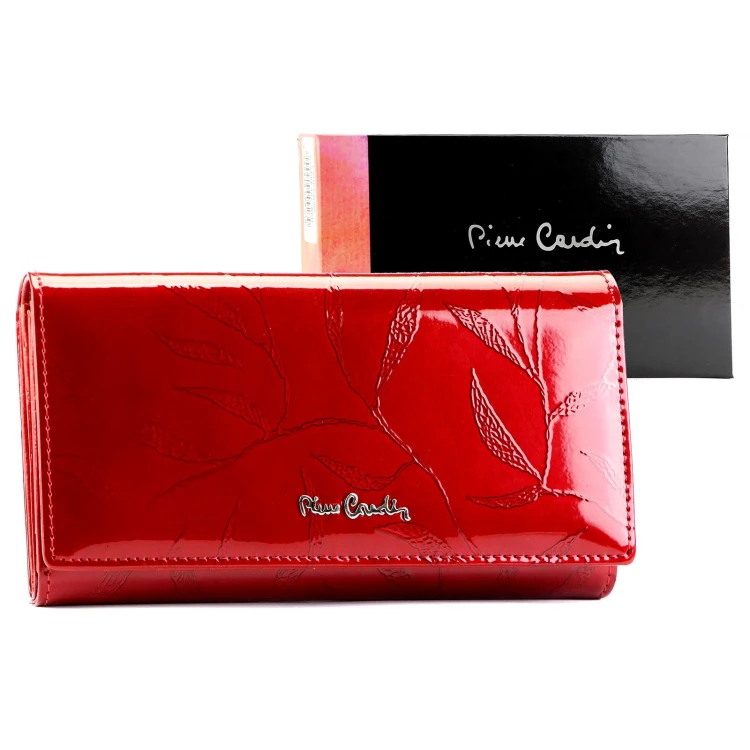 Lakierowany damski portfel z naturalnej skóry Pierre Cardin 02 LEAF-N 102