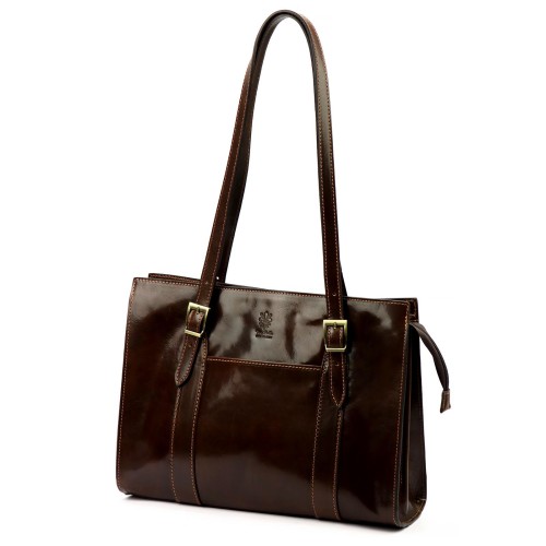 Damska elegancka dwukomorowa shopperbag na ramię z przegrodą Florence