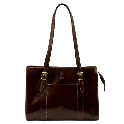 Damska elegancka dwukomorowa shopperbag na ramię z przegrodą Florence