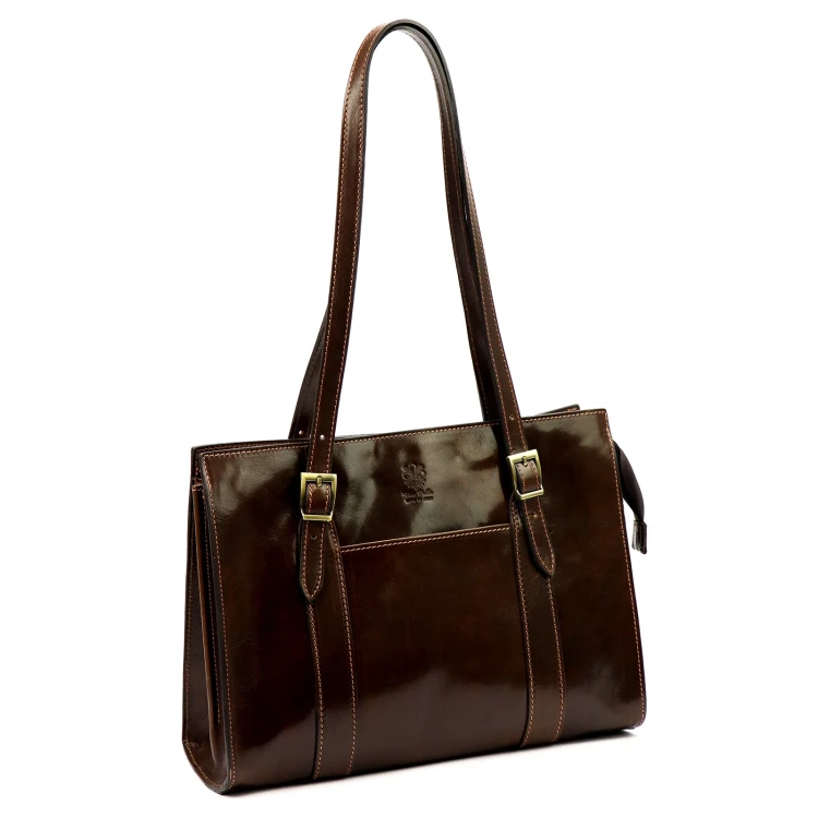 Damska elegancka dwukomorowa shopperbag na ramię z przegrodą Florence