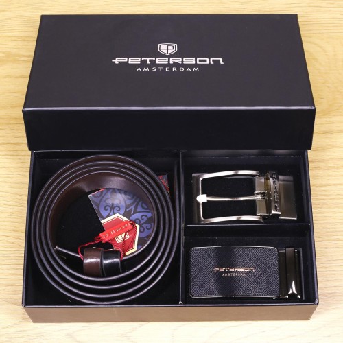 Meski zestaw prezentowy skóra naturalna Peterson PTN KL-B001-S001-D
