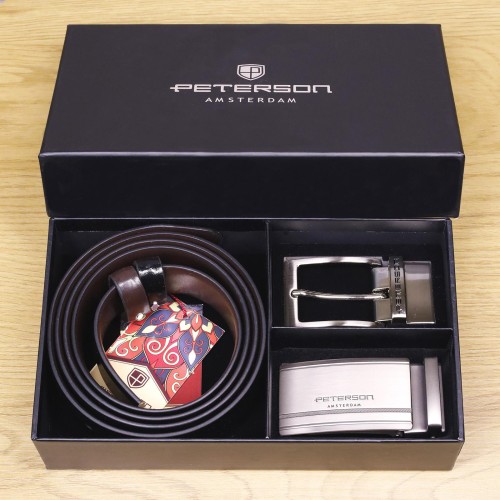 Meski zestaw prezentowy skóra naturalna Peterson PTN KL-B006-S001-D