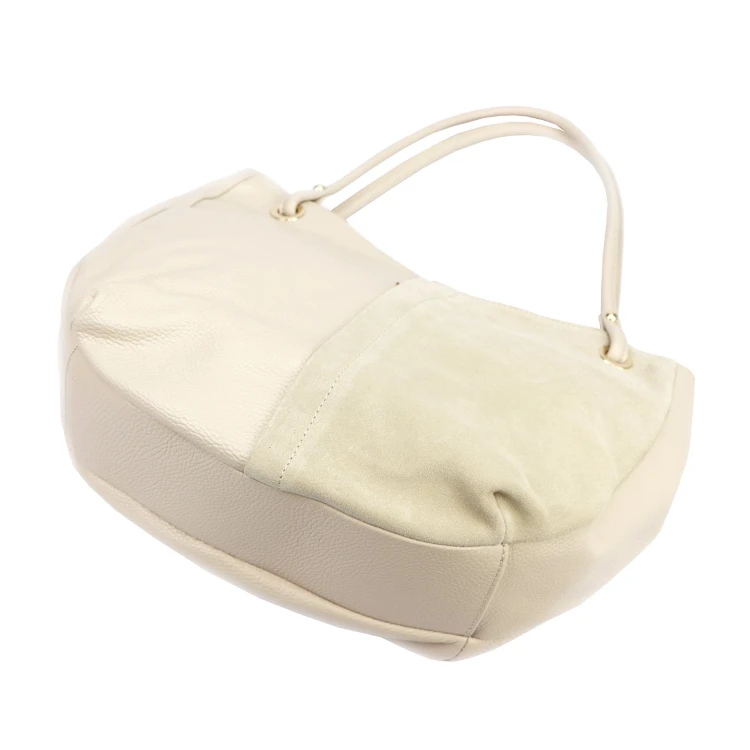 Luka damska shopperbag skóra naturalna zamsz duża torebka na ramię
