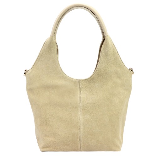 Duża zamszowa torebka shopper Luka 26-013 ze skóry naturalnej
