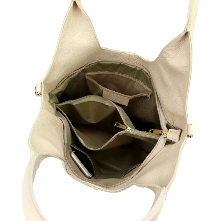 Duża zamszowa torebka shopper Luka 26-013 ze skóry naturalnej