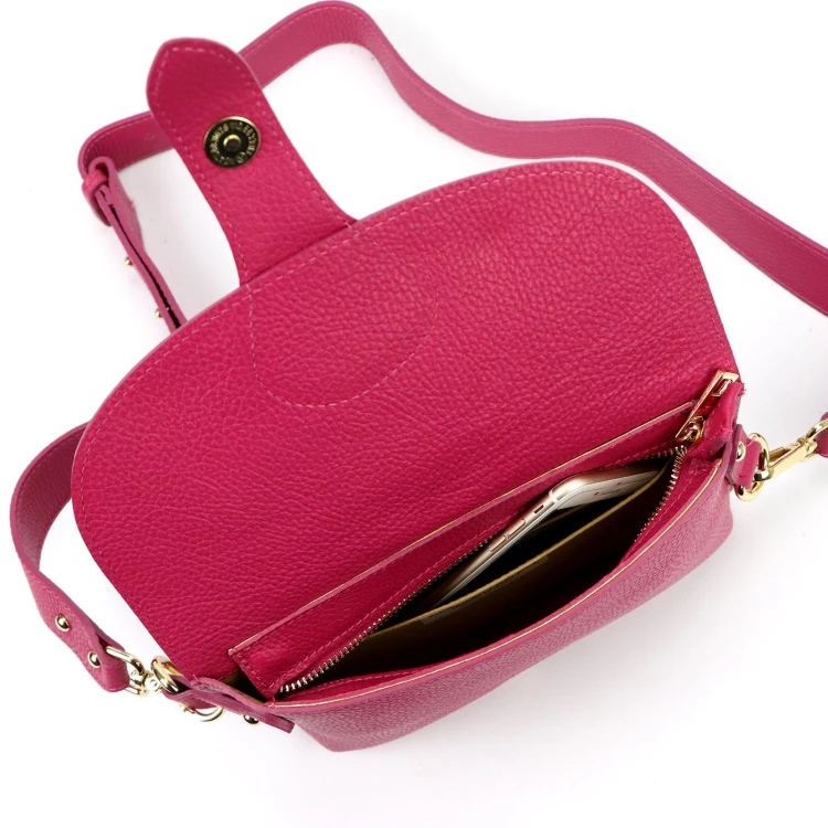 Vera Pelle damska listonoszka skóra naturalna crossbody torebka na ramię