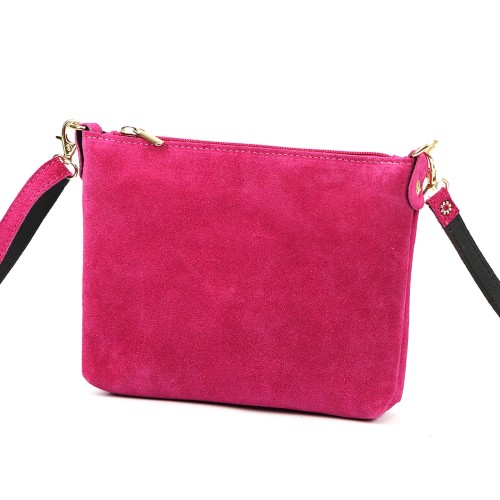 Vera Pelle Torebka Damska Listonoszka Skórzana Mała Złote Okucia Crossbody