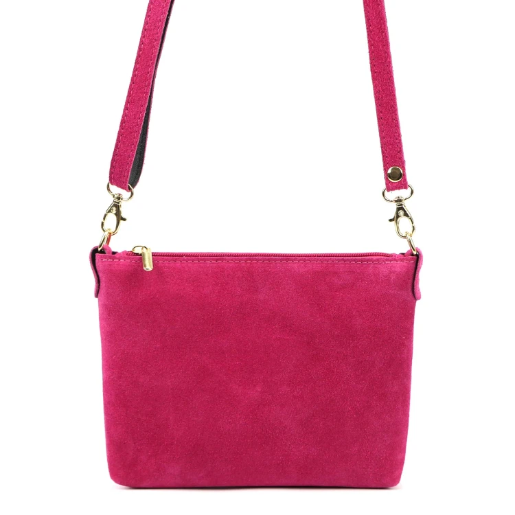 Vera Pelle Torebka Damska Listonoszka Skórzana Mała Złote Okucia Crossbody