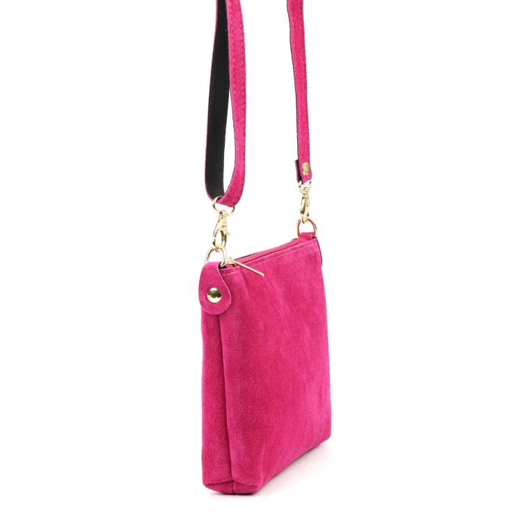 Vera Pelle Torebka Damska Listonoszka Skórzana Mała Złote Okucia Crossbody