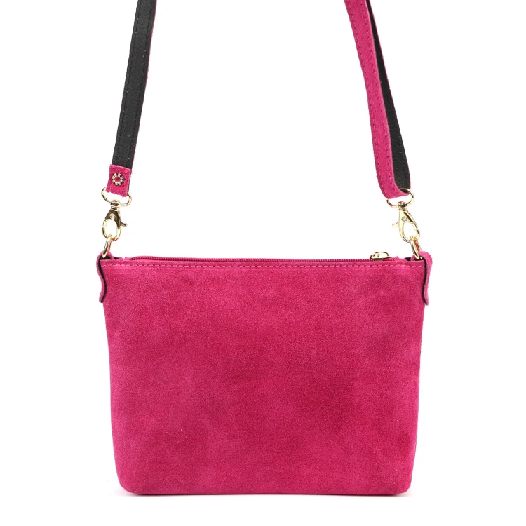 Vera Pelle Torebka Damska Listonoszka Skórzana Mała Złote Okucia Crossbody