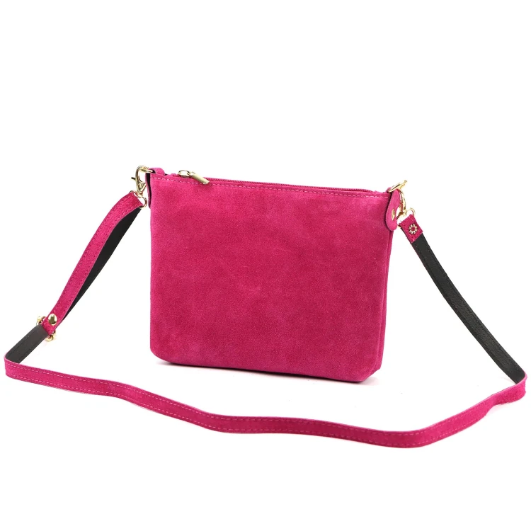 Vera Pelle Torebka Damska Listonoszka Skórzana Mała Złote Okucia Crossbody