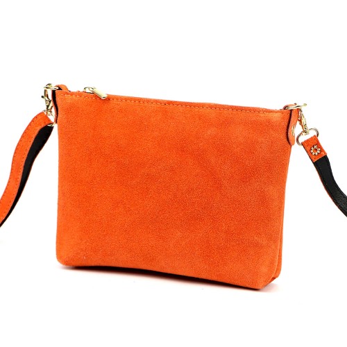 Vera Pelle Torebka Damska Listonoszka Skórzana Mała Złote Okucia Crossbody