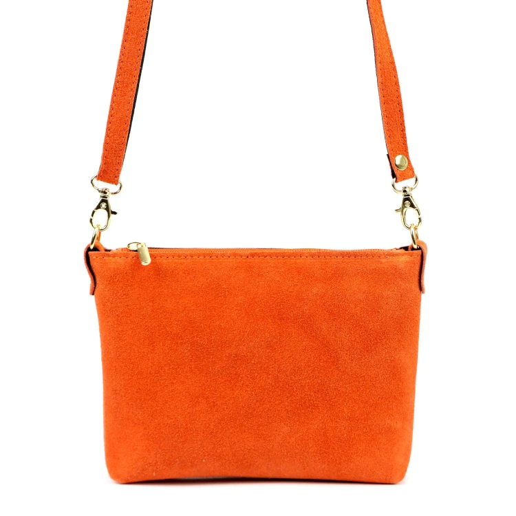 Vera Pelle Torebka Damska Listonoszka Skórzana Mała Złote Okucia Crossbody