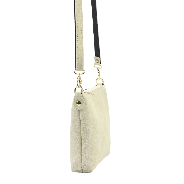Vera Pelle Torebka Damska Listonoszka Skórzana Mała Złote Okucia Crossbody