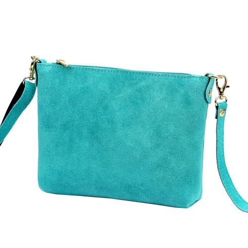 Vera Pelle Torebka Damska Listonoszka Skórzana Mała Złote Okucia Crossbody