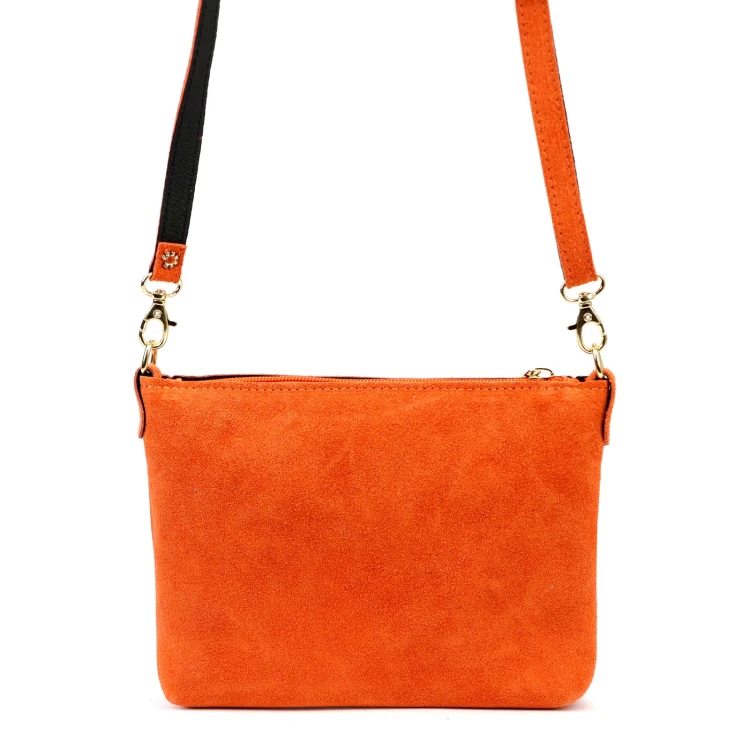 Vera Pelle Torebka Damska Listonoszka Skórzana Mała Złote Okucia Crossbody