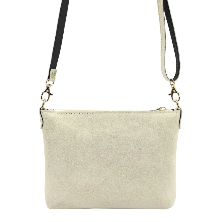 Vera Pelle Torebka Damska Listonoszka Skórzana Mała Złote Okucia Crossbody