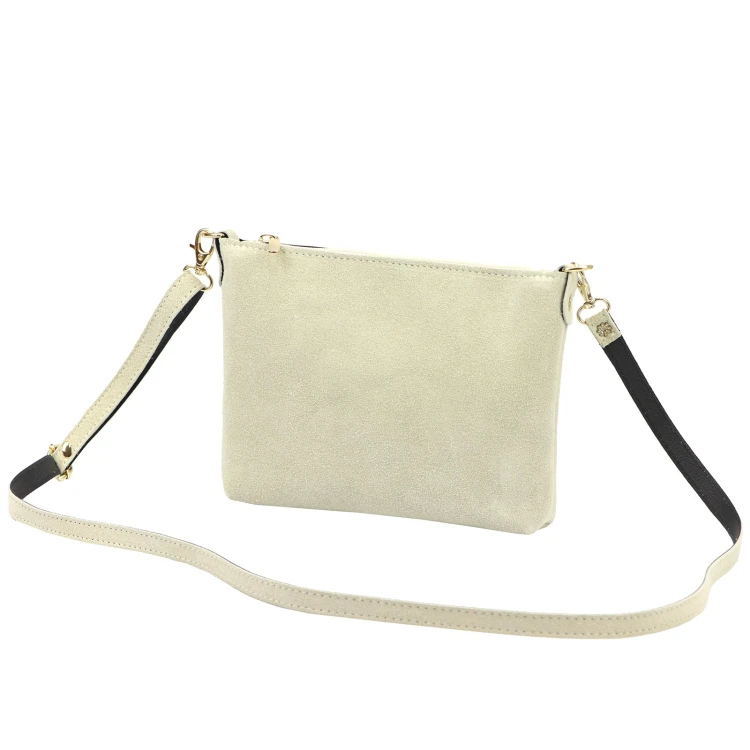 Vera Pelle Torebka Damska Listonoszka Skórzana Mała Złote Okucia Crossbody