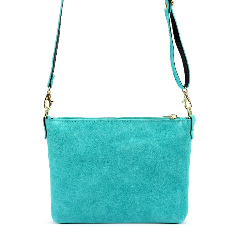 Vera Pelle Torebka Damska Listonoszka Skórzana Mała Złote Okucia Crossbody