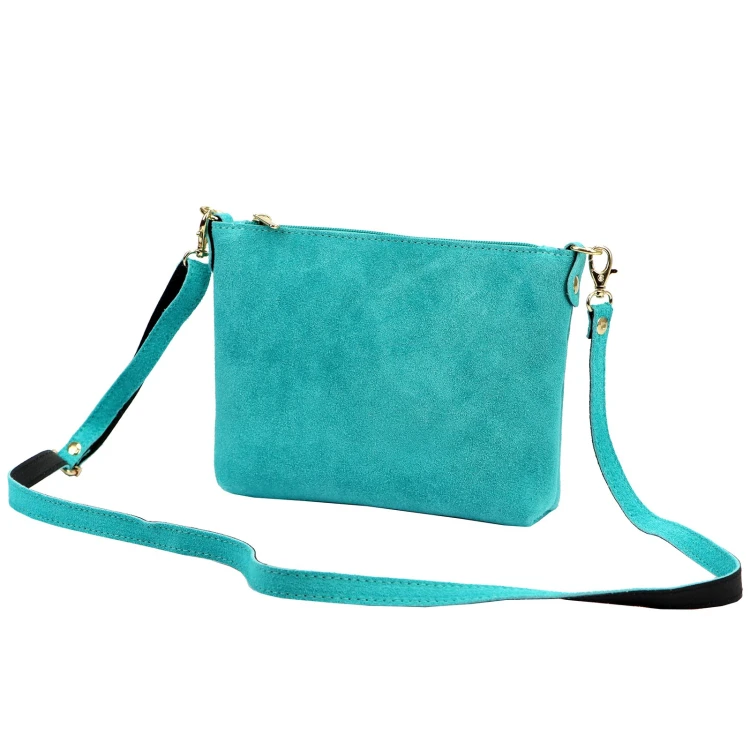 Vera Pelle Torebka Damska Listonoszka Skórzana Mała Złote Okucia Crossbody