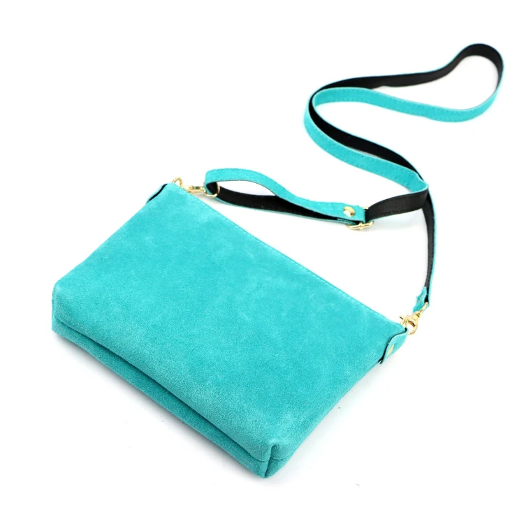 Vera Pelle Torebka Damska Listonoszka Skórzana Mała Złote Okucia Crossbody