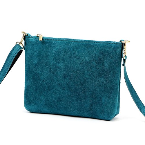 Vera Pelle Torebka Damska Listonoszka Skórzana Mała Złote Okucia Crossbody