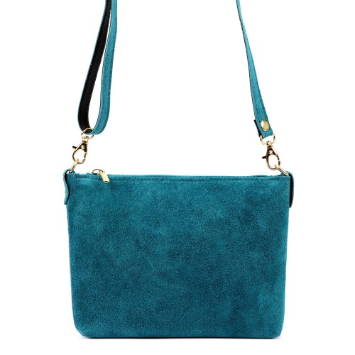 Vera Pelle Torebka Damska Listonoszka Skórzana Mała Złote Okucia Crossbody