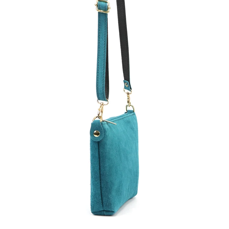 Vera Pelle Torebka Damska Listonoszka Skórzana Mała Złote Okucia Crossbody