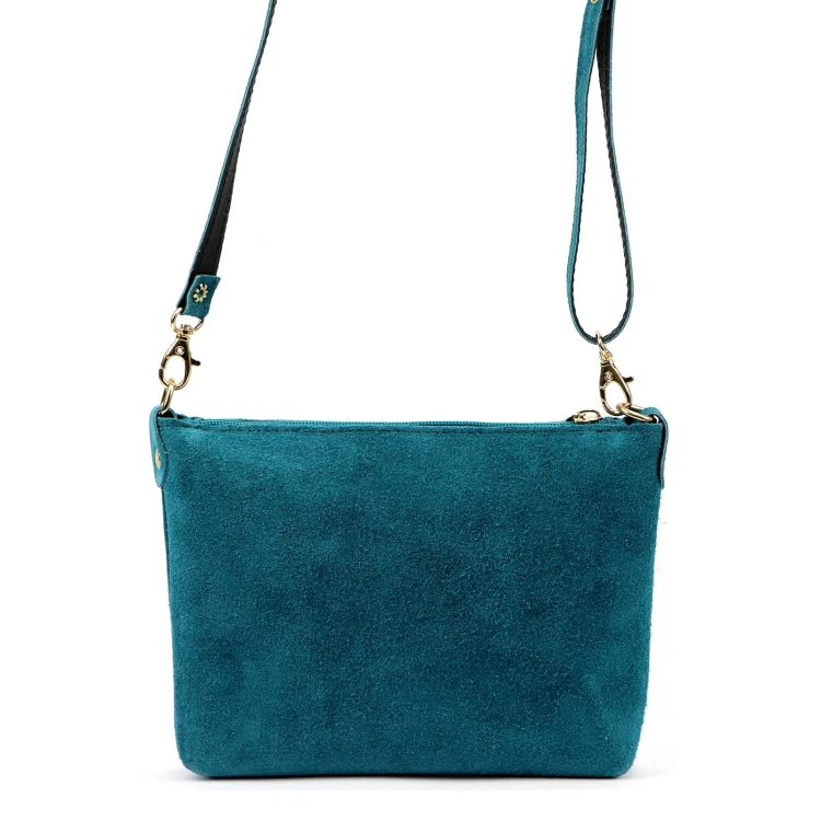 Vera Pelle Torebka Damska Listonoszka Skórzana Mała Złote Okucia Crossbody