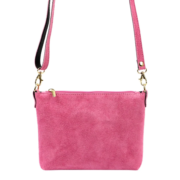 Vera Pelle Torebka Damska Listonoszka Skórzana Mała Złote Okucia Crossbody
