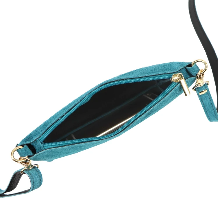 Vera Pelle Torebka Damska Listonoszka Skórzana Mała Złote Okucia Crossbody