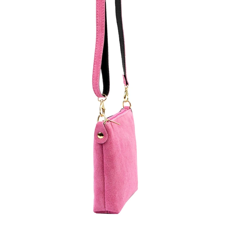 Vera Pelle Torebka Damska Listonoszka Skórzana Mała Złote Okucia Crossbody